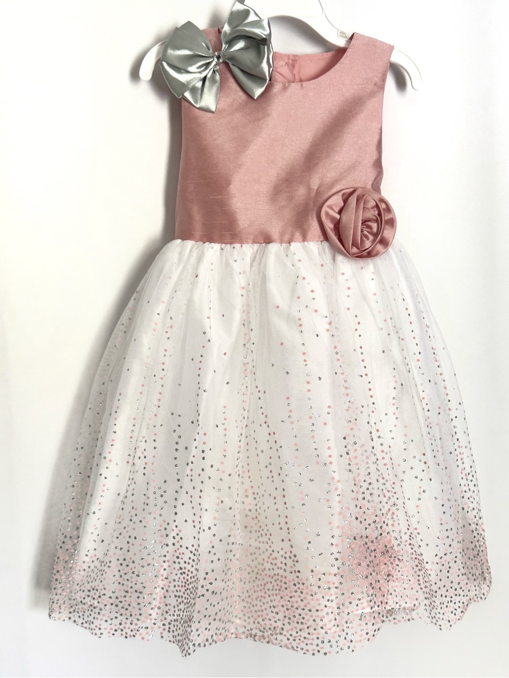 Holiday Editions Girls Party Dress Size 5T Pink White Sparkle Formal Dresses